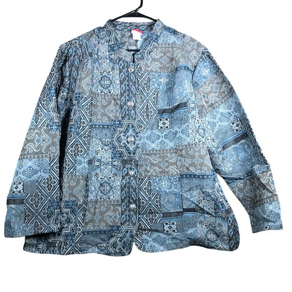 Vintage Tutor Court Womens Jacket Blue Tapestry Boho 100% Polyester XX - Picture 1 of 11